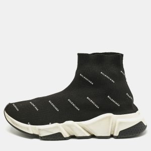 Balenciaga Black/White Knit Fabric Allover Logo Speed Trainer Sneakers Size 39, Athletic Shoes & Sneakers - Luxury Closet catalog