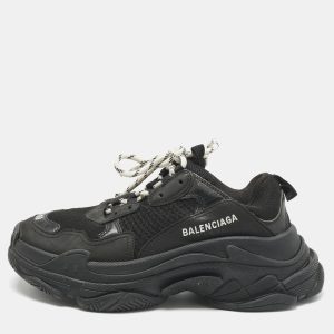 Balenciaga Black Leather and Mesh Triple S Sneakers Size 39, Athletic Shoes & Sneakers - Luxury Closet catalog