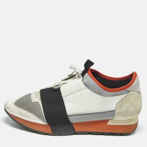 Balenciaga Muulticolor Leather and Knit Fabric Race Runner Low Top Sneakers Size 38, Athletic Shoes & Sneakers - Luxury Closet catalog
