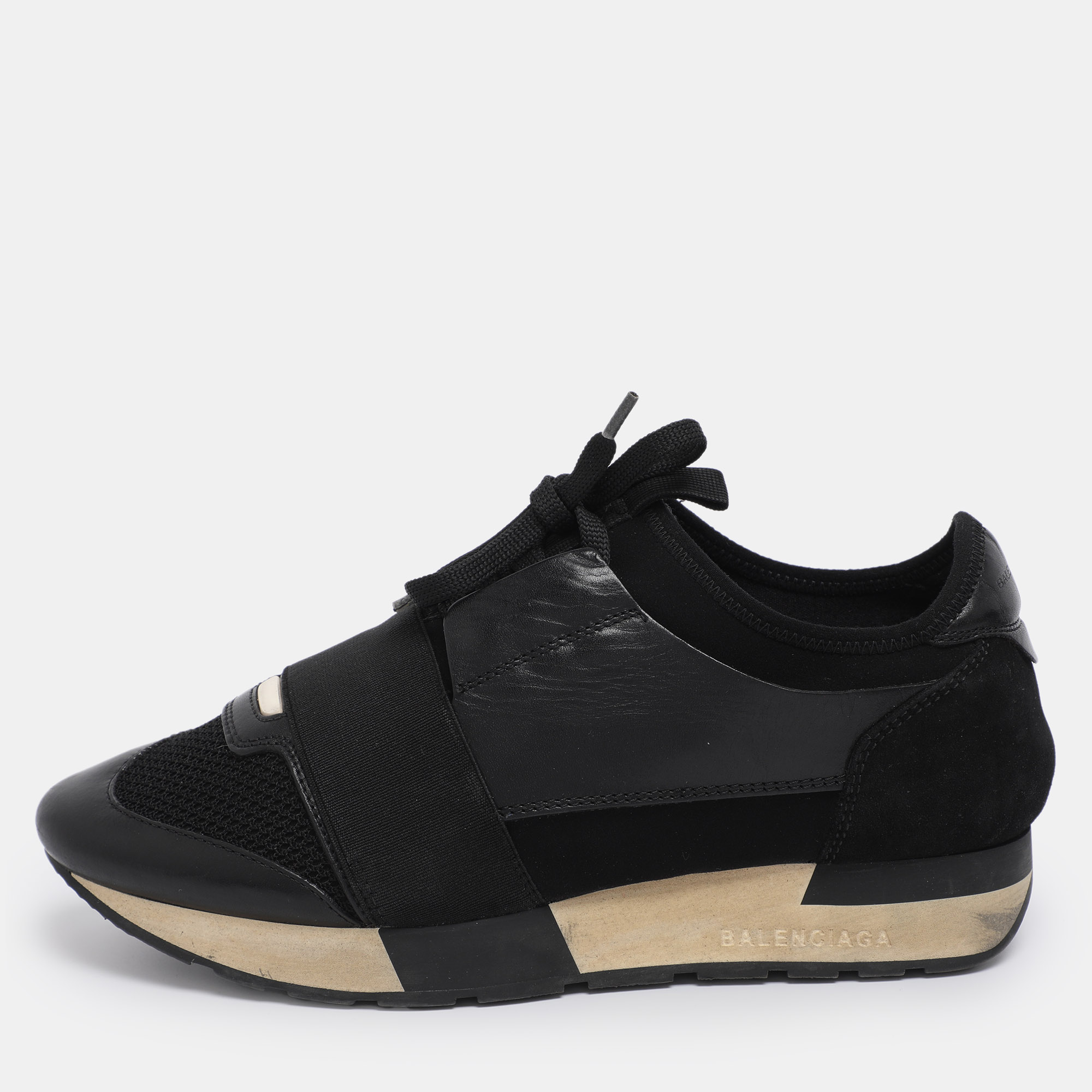 Balenciaga Black Leather and Mesh Race Runner Low Top Sneakers Size 37, Athletic Shoes & Sneakers - Luxury Closet catalog