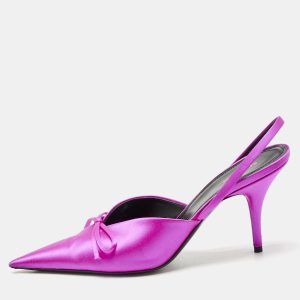Balenciaga Pink Satin Knife Slingback Pumps Size 38, Pumps - Luxury Closet catalog