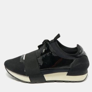 Balenciaga Black Nylon and Patent Leather Race Runner Lace Up Sneakers Size 38, Athletic Shoes & Sneakers - Luxury Closet catalog
