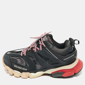 Balenciaga Black/Grey Faux Leather and Mesh Track Sneakers Size 40, Athletic Shoes & Sneakers - Luxury Closet catalog