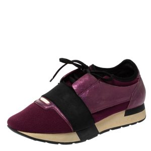 Balenciaga Purple/Black Neoprene and Leather Race Runner Sneakers Size 39, Athletic Shoes & Sneakers - Luxury Closet catalog