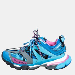 Balenciaga Blue Faux Leather And Mesh Track Sneakers Size 38, Athletic Shoes & Sneakers - Luxury Closet catalog