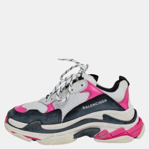 Balenciaga White/Pink Leather And Mesh Triple S Platform Sneakers Size 38, Athletic Shoes & Sneakers - Luxury Closet catalog