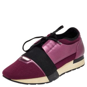 Balenciaga Burgundy/Purple Leather And Canvas Race Runner Sneakers Size 40, Athletic Shoes & Sneakers - Luxury Closet catalog