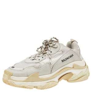 Balenciaga Grey/Beige Leather and Mesh Triple S Sneakers Size 39, Athletic Shoes & Sneakers - Luxury Closet catalog