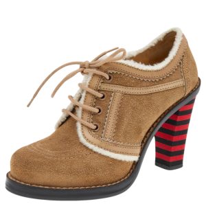 Balenciaga Light Brown Suede And Shearling Chunky Strip Heel Ankle Boots Size 37, Boots - Luxury Closet catalog
