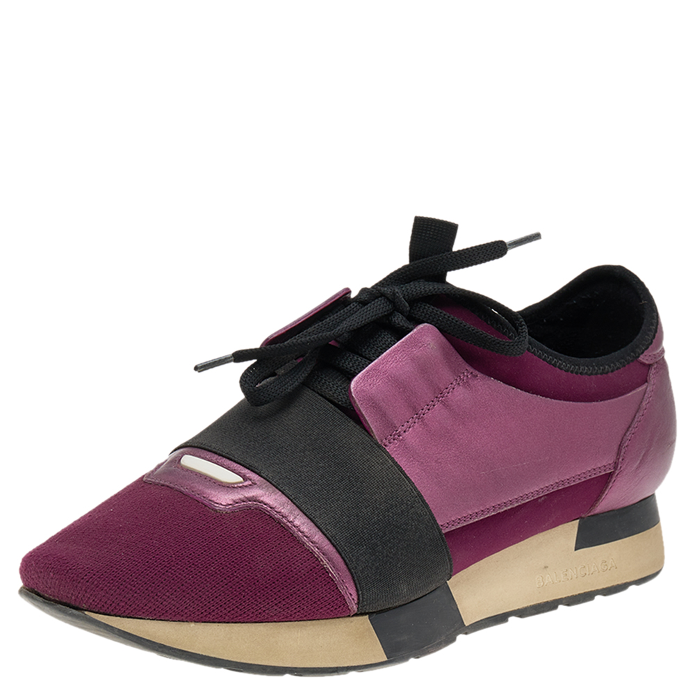 Balenciaga Purple/Black Neoprene And Leather Race Runner Sneakers Size 39, Athletic Shoes & Sneakers - Luxury Closet catalog