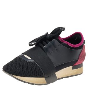 Balenciaga Black/Fuchsia Leather And Mesh Race Runner Sneakers Size 37, Athletic Shoes & Sneakers - Luxury Closet catalog