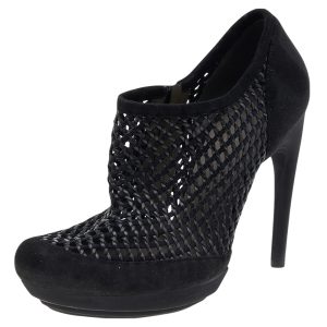 Balenciaga Black Netted Suede Ankle Booties Size 38.5, Boots - Luxury Closet catalog