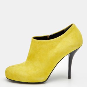 Balenciaga Yellow Suede Ankle Booties Size 37.5, Boots - Luxury Closet catalog