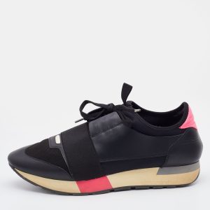 Balenciaga Black Leather and Knit Fabric Race Runner Sneakers Size 40, Athletic Shoes & Sneakers - Luxury Closet catalog