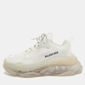 Balenciaga White Faux Leather and Mesh Triple S Sneakers Size 39, Athletic Shoes & Sneakers - Luxury Closet catalog