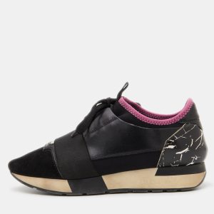 Balenciaga Black Leather, Fabric and Suede Race Runner Sneakers Size 38, Athletic Shoes & Sneakers - Luxury Closet catalog
