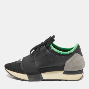 Balenciaga Black Leather and Mesh Race Runner Sneakers Size 37, Athletic Shoes & Sneakers - Luxury Closet catalog