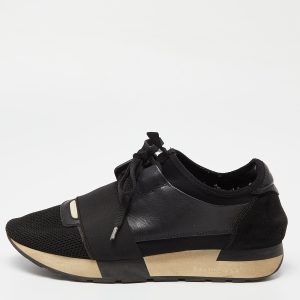 Balenciaga Black Leather, Mesh and Suede Race Runner Sneakers Size 39, Athletic Shoes & Sneakers - Luxury Closet catalog