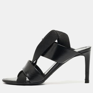 Balenciaga Black Leather and Elastic Strappy Slingback Sandals Size 36, Sandals - Luxury Closet catalog