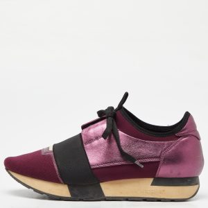 Balenciaga Burgundy Leather, Neoprene and Fabric Race Runner Sneakers Size 39, Athletic Shoes & Sneakers - Luxury Closet catalog