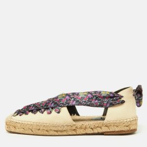 Balenciaga Multicolor Canvas and Floral Print Lace Up Espadrille Flat Sandals Size 36, Sandals - Luxury Closet catalog