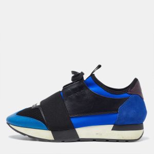 Balenciaga Tricolor Leather,Suede and Mesh Race Runner Sneakers Size 37, Athletic Shoes & Sneakers - Luxury Closet catalog