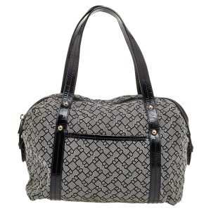 Bally Grey /Black Patent Leather And Canvas Satchel, Satchels - Luxury Closet catalog
