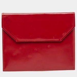 Bally Red Glossy Leather Envelope Clutch, Clutches & Special Occasion Bags - Luxury Closet catalog