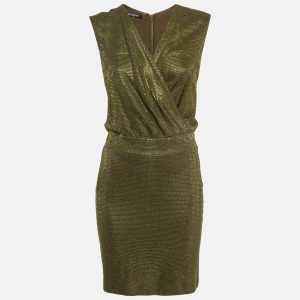Balmain Green Embellished Jersey V-Neck Sleeveless Dress M, Dresses - Luxury Closet catalog