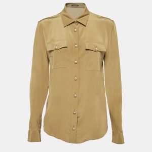 Balmain Green Silk Long Sleeve Shirt M, Shirts & Tops - Luxury Closet catalog