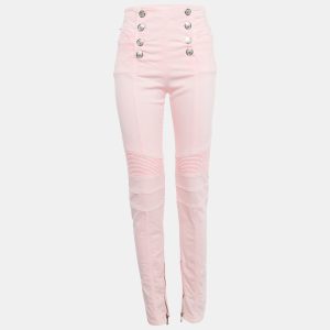 Balmain Pink Denim Button Detail Jeans M Waist 28", Jeans - Luxury Closet catalog