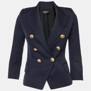 Balmain Navy Blue Wool Double Breasted Jacket S, Coats & Jackets - Luxury Closet catalog