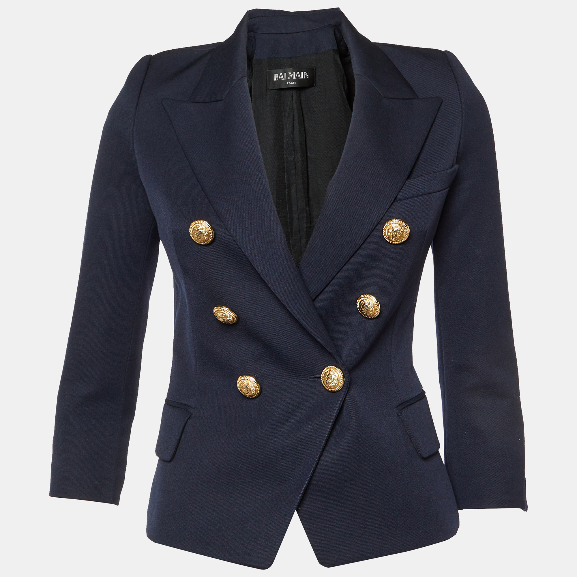 Balmain Navy Blue Wool Double Breasted Jacket S, Coats & Jackets - Luxury Closet catalog