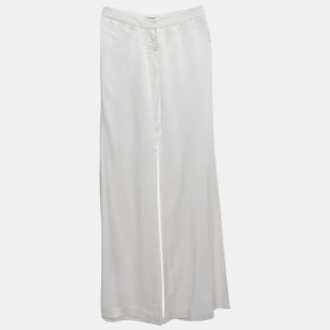 Balmain White Satin Flared High Rise Trousers M, Clothing - Luxury Closet catalog