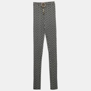 Balmain Black Patterned Knit Leggings S, Clothing - Luxury Closet catalog