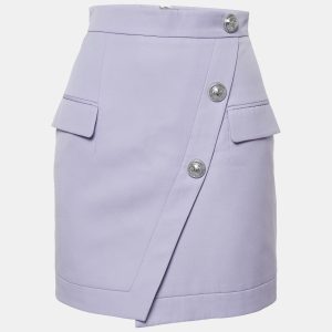 Balmain Lavender Wool Button Detail Mini Skirt S, Skirts - Luxury Closet catalog