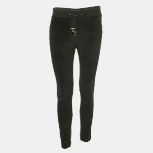 Balmain Black Velour Quilted Detail Pants S, Clothing - Luxury Closet catalog