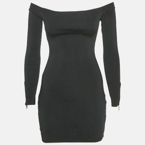 Balmain Black Rib Knit Mini Bodycon Dress S, Dresses - Luxury Closet catalog