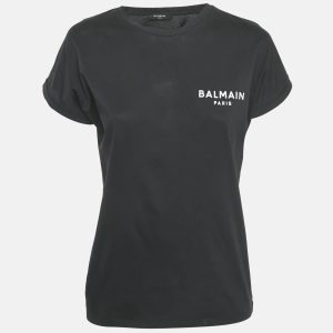 Balmain Black Logo Print Jersey T-Shirt M, Shirts & Tops - Luxury Closet catalog