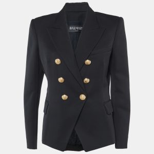 Balmain Black Wool Double Breasted Blazer L, Coats & Jackets - Luxury Closet catalog