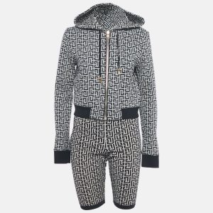 Balmain Monochrome Monogram Jersey Jacket and Shorts Set S/M, Suits - Luxury Closet catalog
