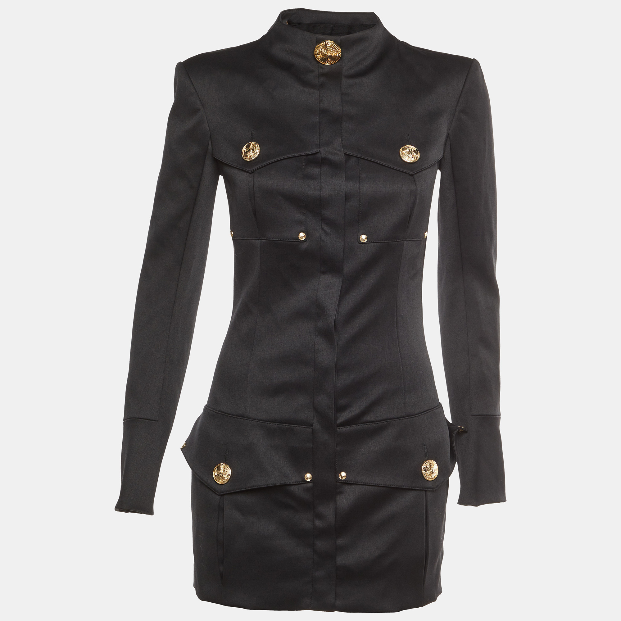 Balmain Black Wool Button Front Mid Length Coat S, Coats & Jackets - Luxury Closet catalog