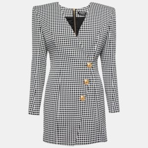 Balmain Monochrome Houndstooth Jacquard Mini Dress M, Dresses - Luxury Closet catalog