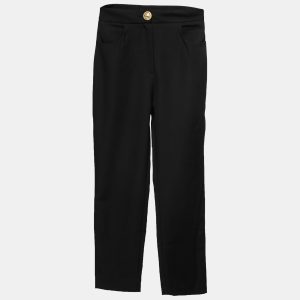 Balmain Black Crepe High-Rise Straight Trouser M, Clothing - Luxury Closet catalog