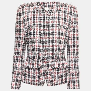 Balmain Black & Red Tweed Button Embellished Jacket M, Coats & Jackets - Luxury Closet catalog