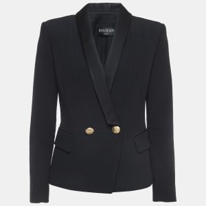 Balmain Black Crepe Double Breasted Blazer L, Coats & Jackets - Luxury Closet catalog