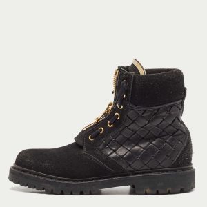 Balmain Black Leather and Suede Taiga Combat Boots Size 37, Boots - Luxury Closet catalog