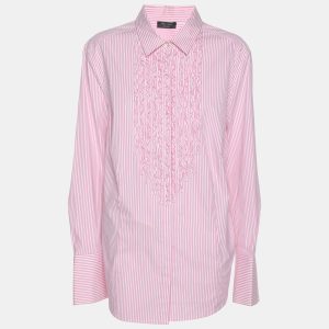 Weekend by Basler Pink/White Striped Cotton Shirt XL, Shirts & Tops - Luxury Closet catalog