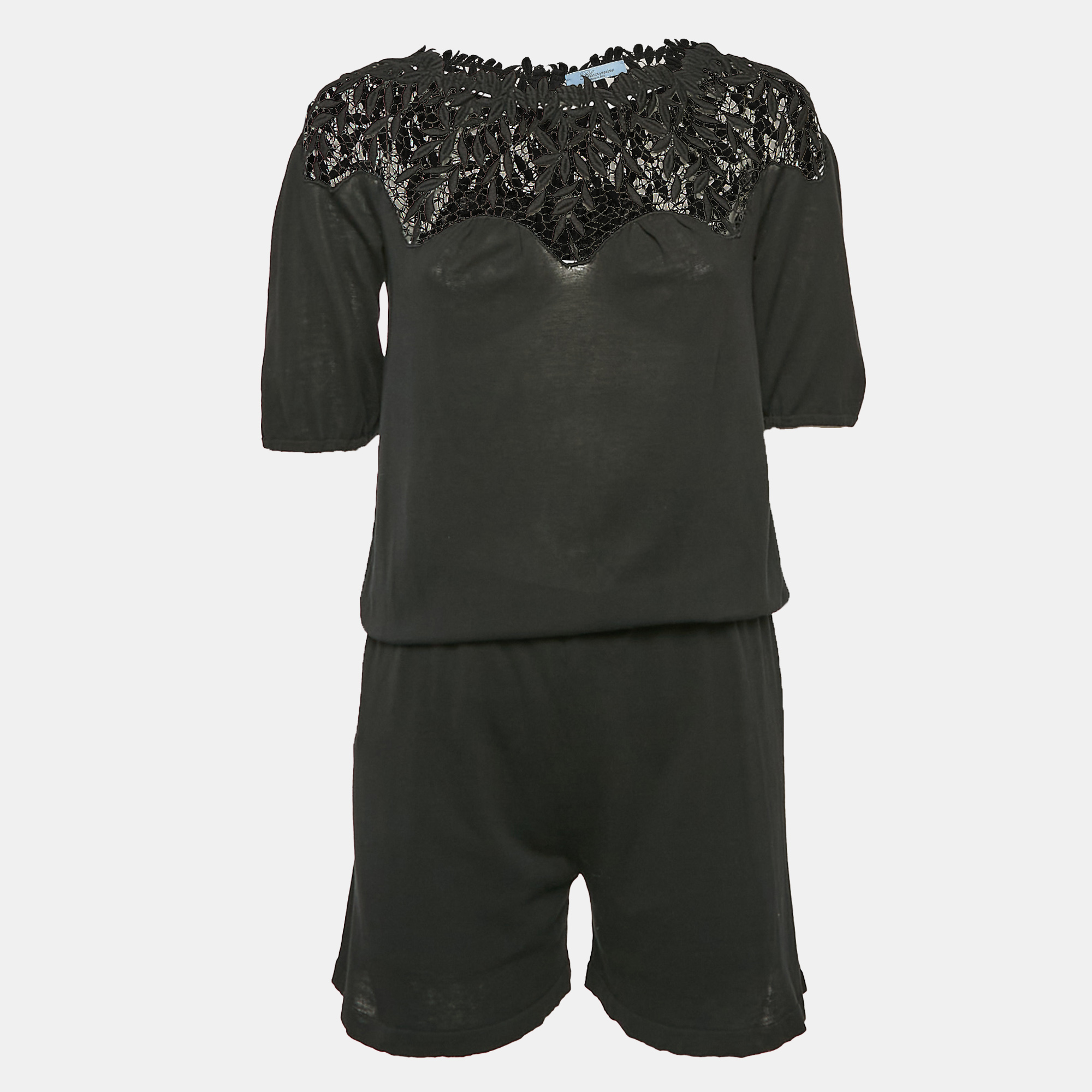 Blumarine Black Lace Trim Jersey Playsuit M, Suits - Luxury Closet catalog