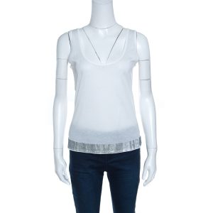 Boss by Hugo Boss Off White Jersy Swarovski Embellished Tank Top L, Shirts & Tops - Luxury Closet catalog